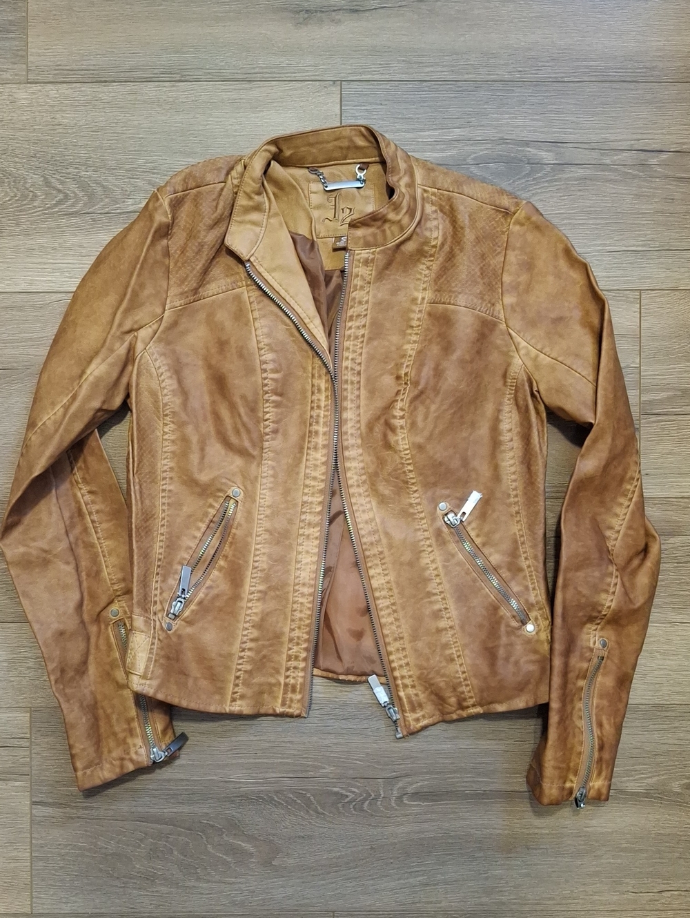 Classic Women's Tan Leather Jacket